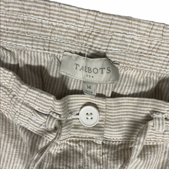 Talbots striped linen drawstring pants size 14 - Picture 6 of 7